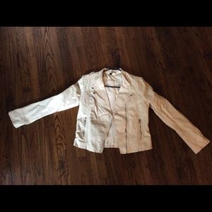 White faux leather moto jacket - DIVIDED (H&M)